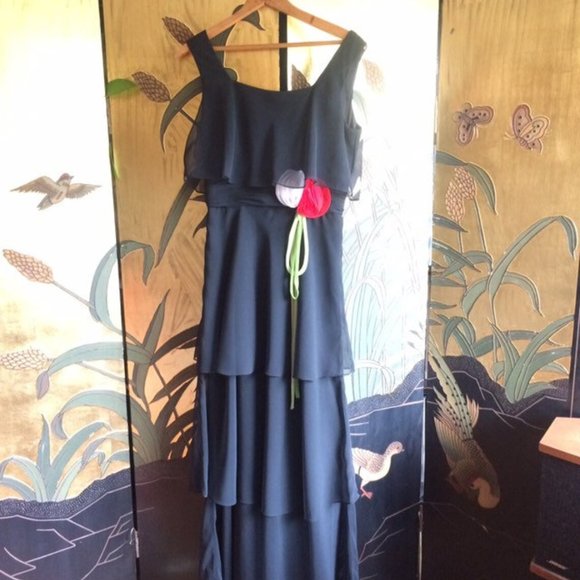 Long Maxi Dress Ruffles Tiered Chiffon - Picture 6 of 9